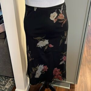 Vintage floral skirt with sheer overlay